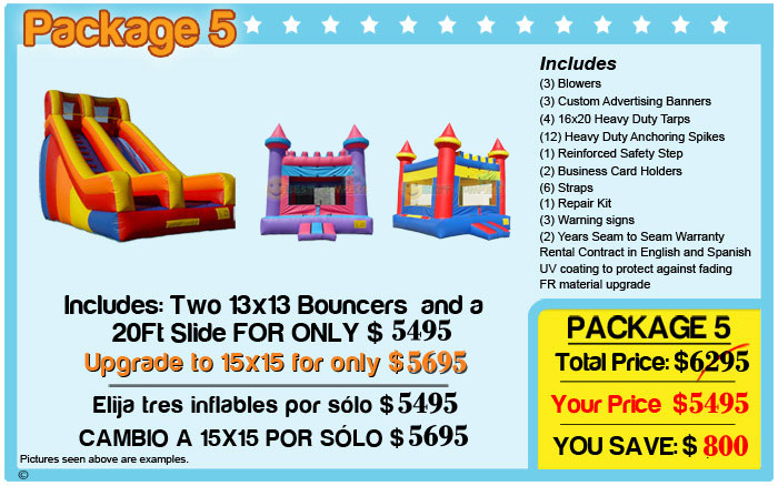 best inflatable castles and 20 ft slide 